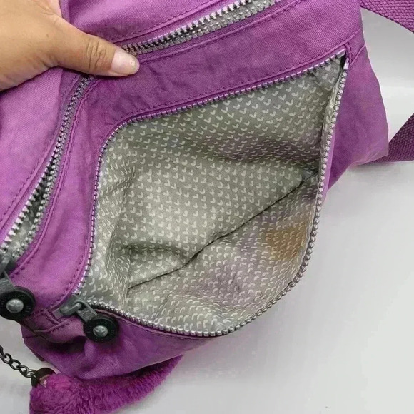 Kipling Alvar Crossbody Bag Travel Purse Purple Adjustable Strap Zip Closure - Picture 12 of 12